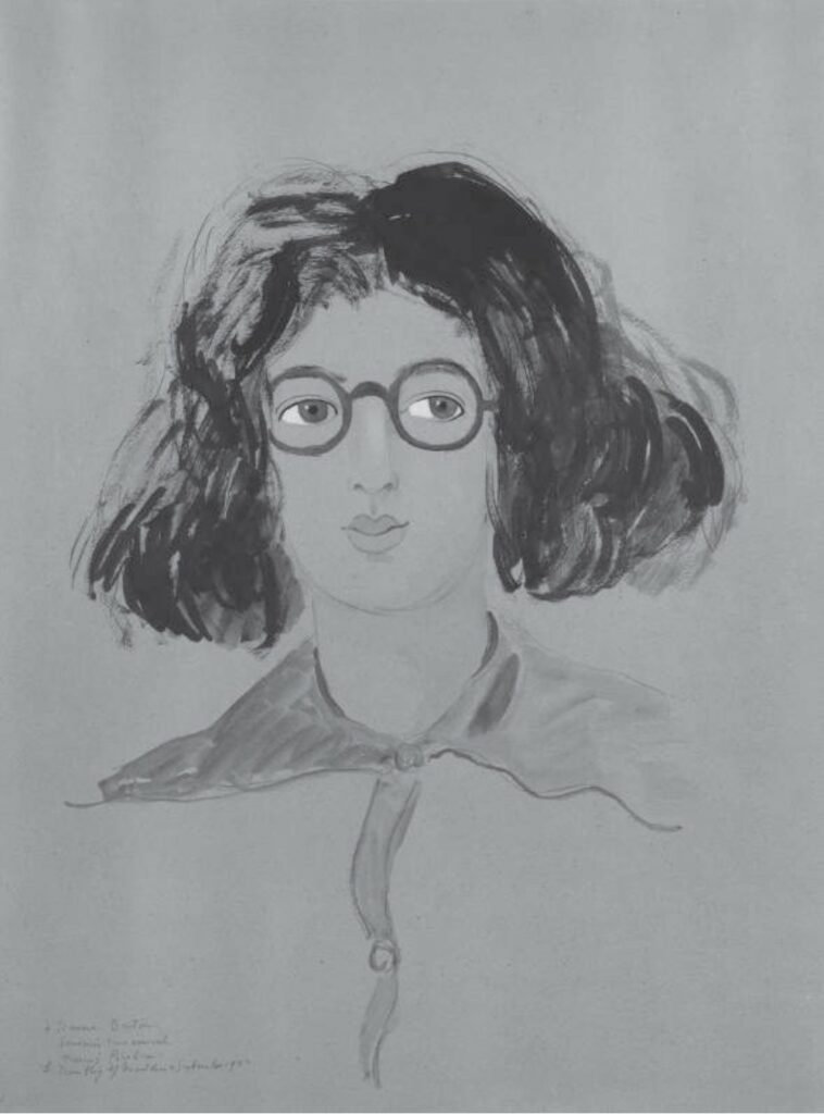 Francis Picabia, portrait de Simone Breton, 4 septembre 1922, aquarelle et encre sur papier, 53 x 40,5 cm © Adagp, Paris, 2025. Photographie © Collection privée