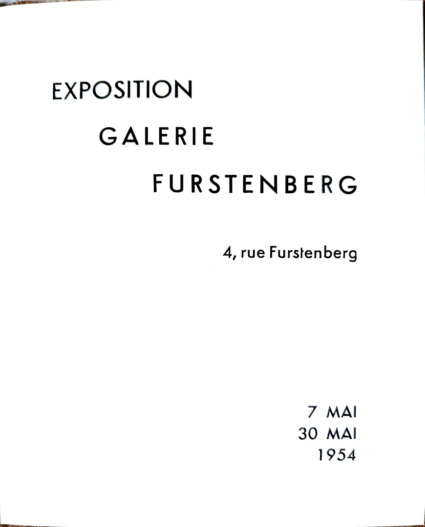 Catalogue exposition Tanning, Galerie Furstenberg, 1954. Bibliothèque Kandinsky, Paris - GALFUR 22